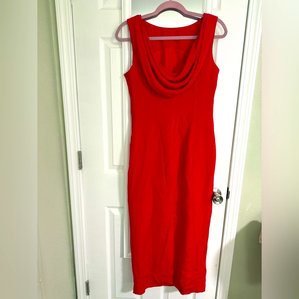 100% Silk Maxi Red Dress